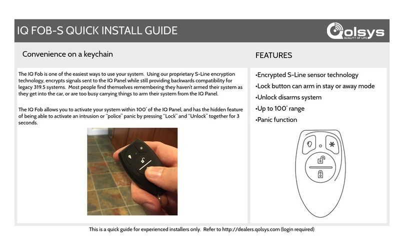 QOLSYS IQ FOB-S Quick install guide