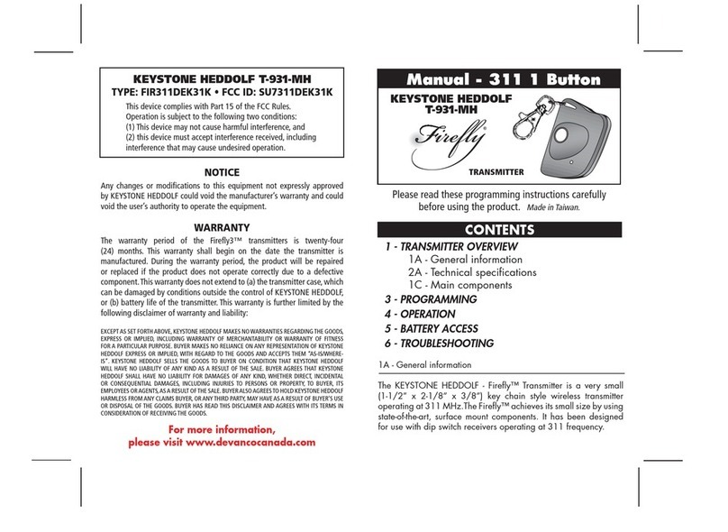 Keystone T-931-MH Installation manual