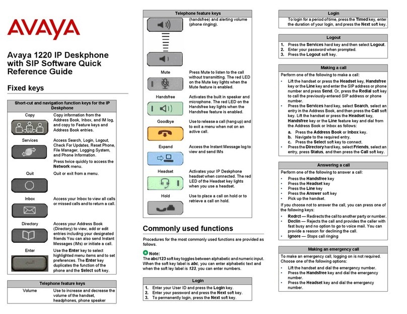 Avaya 1220 User manual