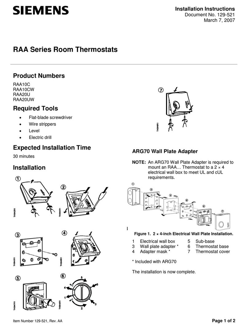Siemens RAA10C User manual