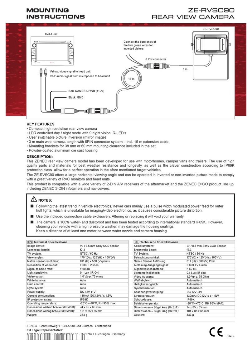 ZENEC ZE-RVSC90 Mounting instructions