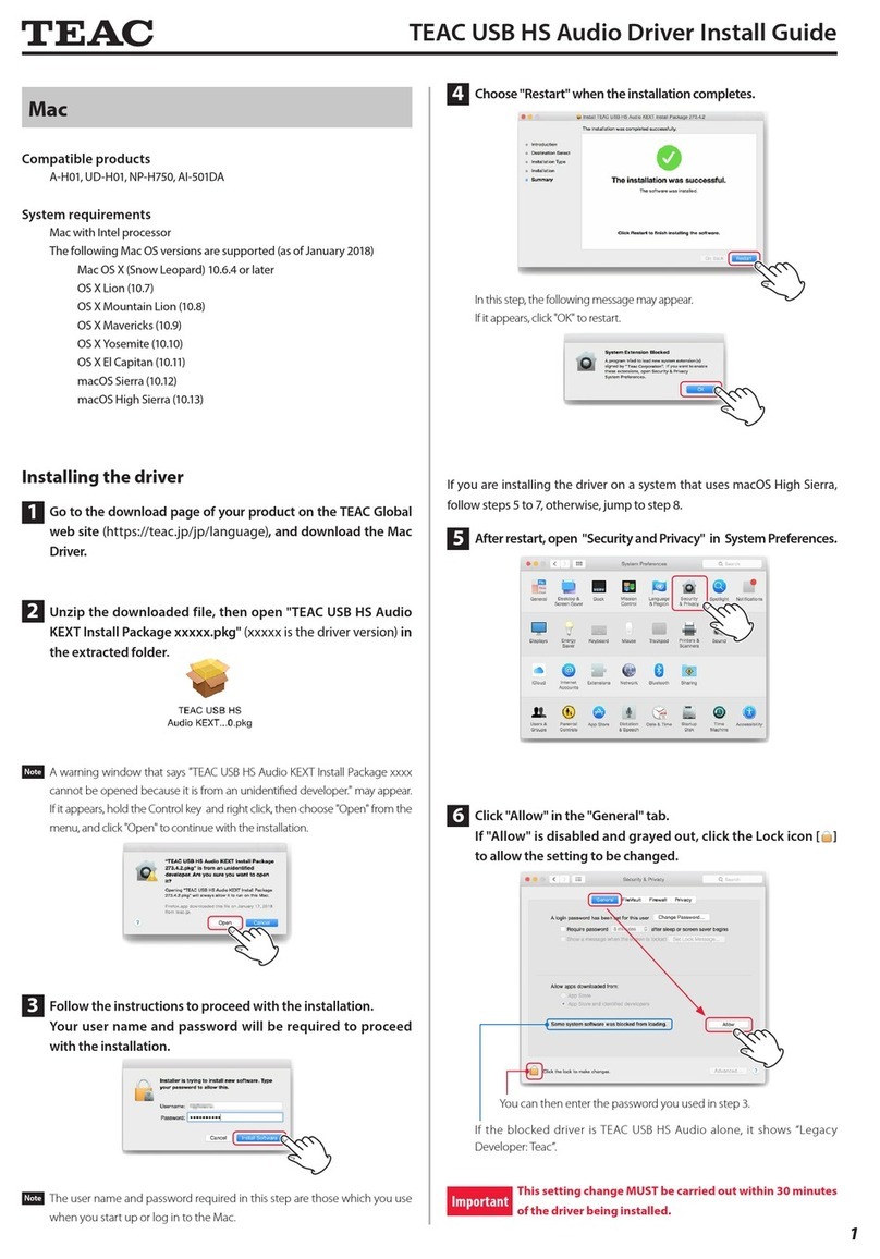 Teac A-H01 User manual