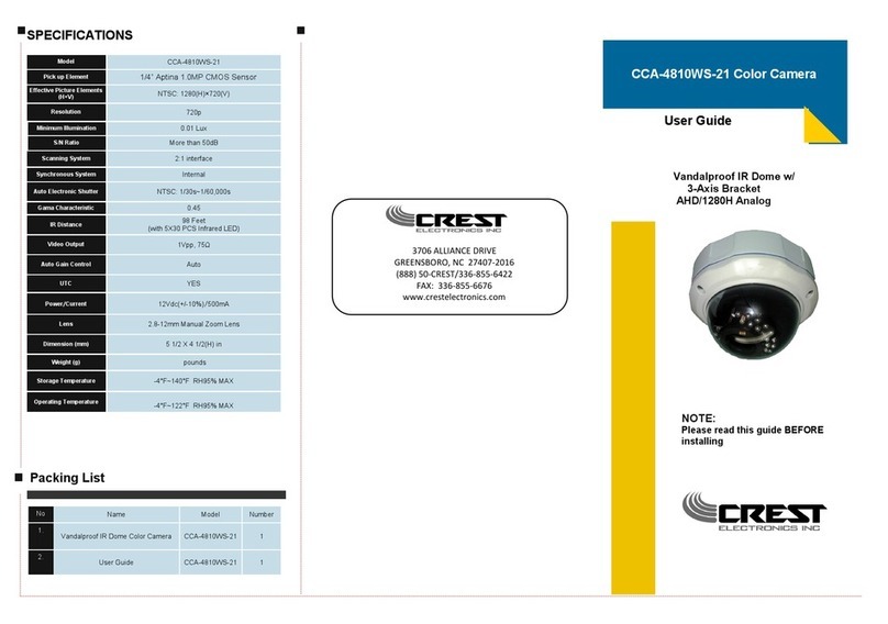 Crest Electronics CCA-4810WS-21 User manual