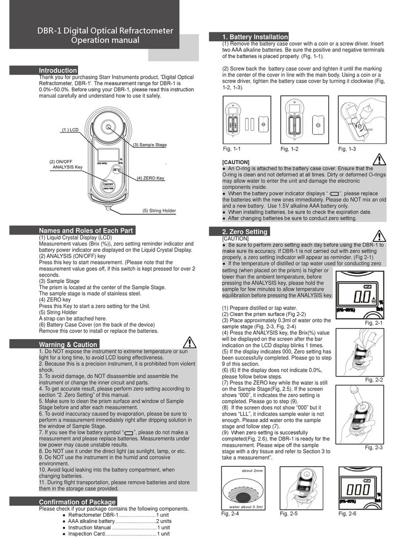 Starr Instruments DBR-1 Operation manual