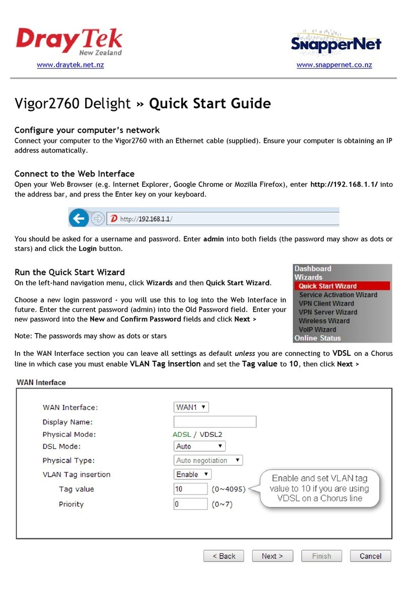 Draytek Vigor2760 Delight quick start guide
