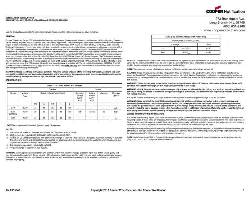 Cooper E70 Installation instructions manual