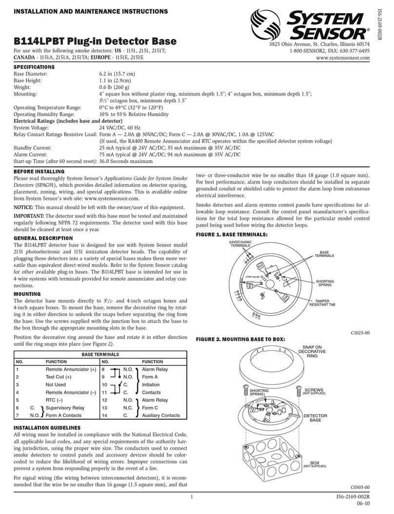 System Sensor B114LPBT User manual