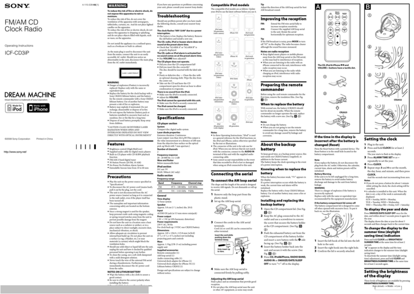 Sony ICF-CD3iP User manual