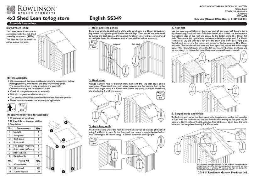 Rowlinson SHAP43PTL Assembly instructions
