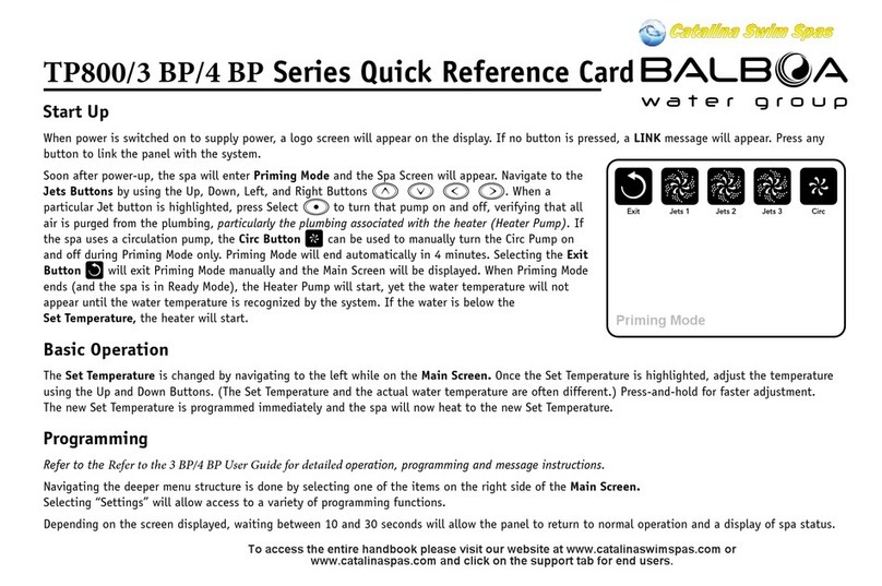 Balboa TP800/3 Quick reference card