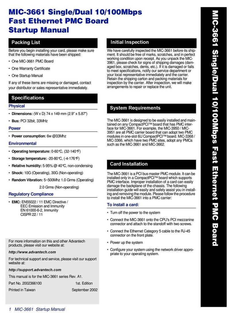 Advantech MIC-3661 Installation and operation manual