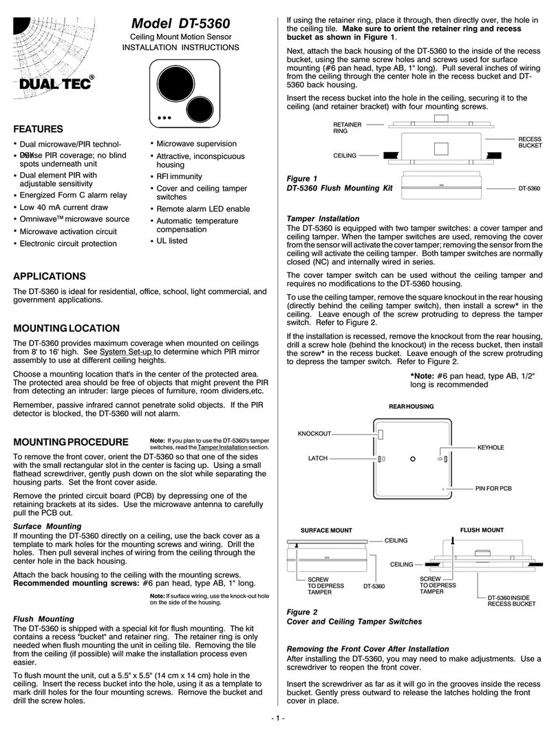 ADEMCO Dual Tec DT-5360 installation instructions