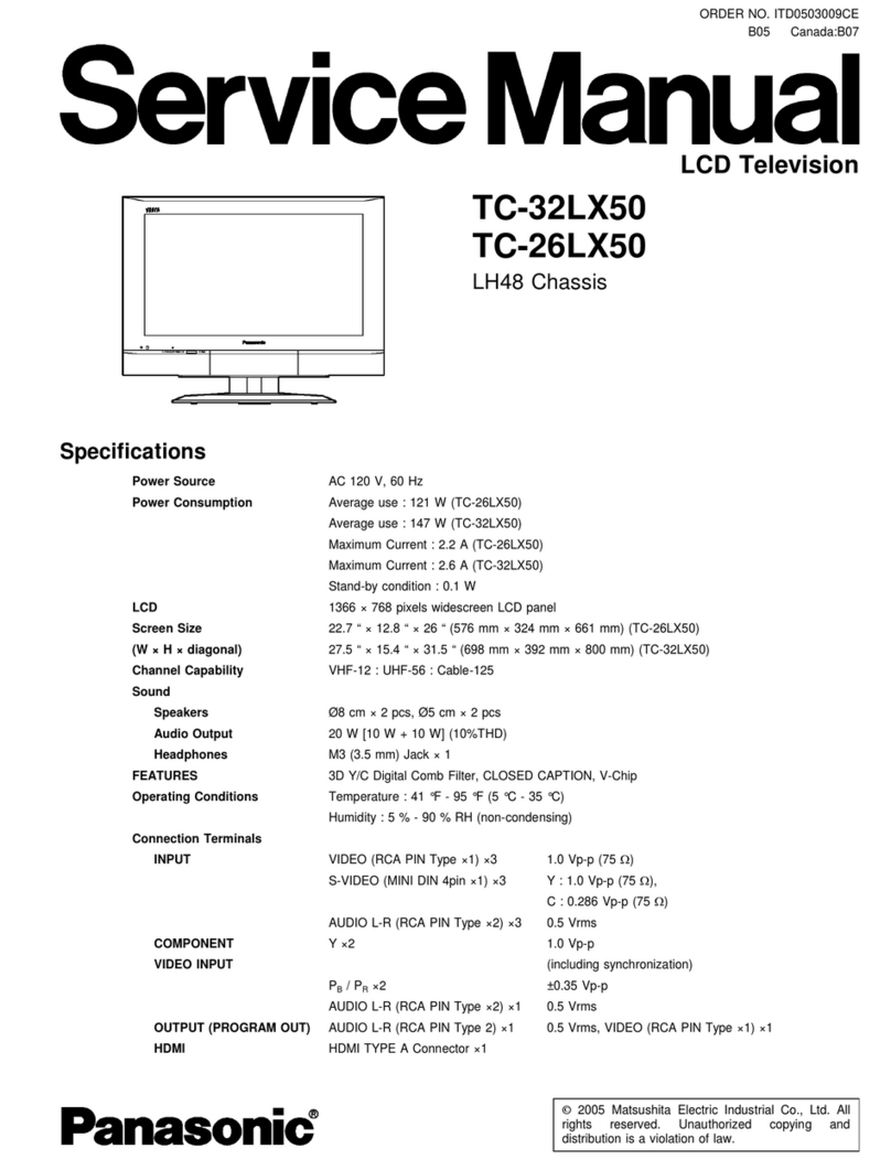 Panasonic TC32LX50 - LCD COLOR TV User manual