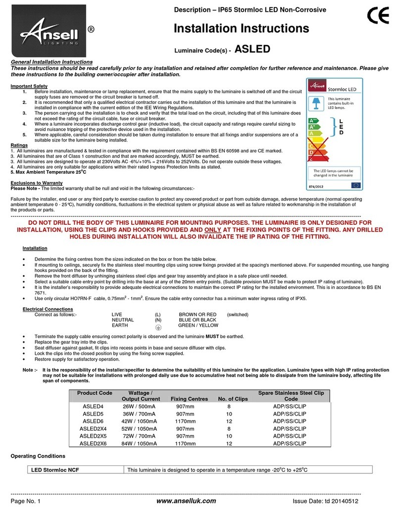 Ansell ASLED4 installation instructions