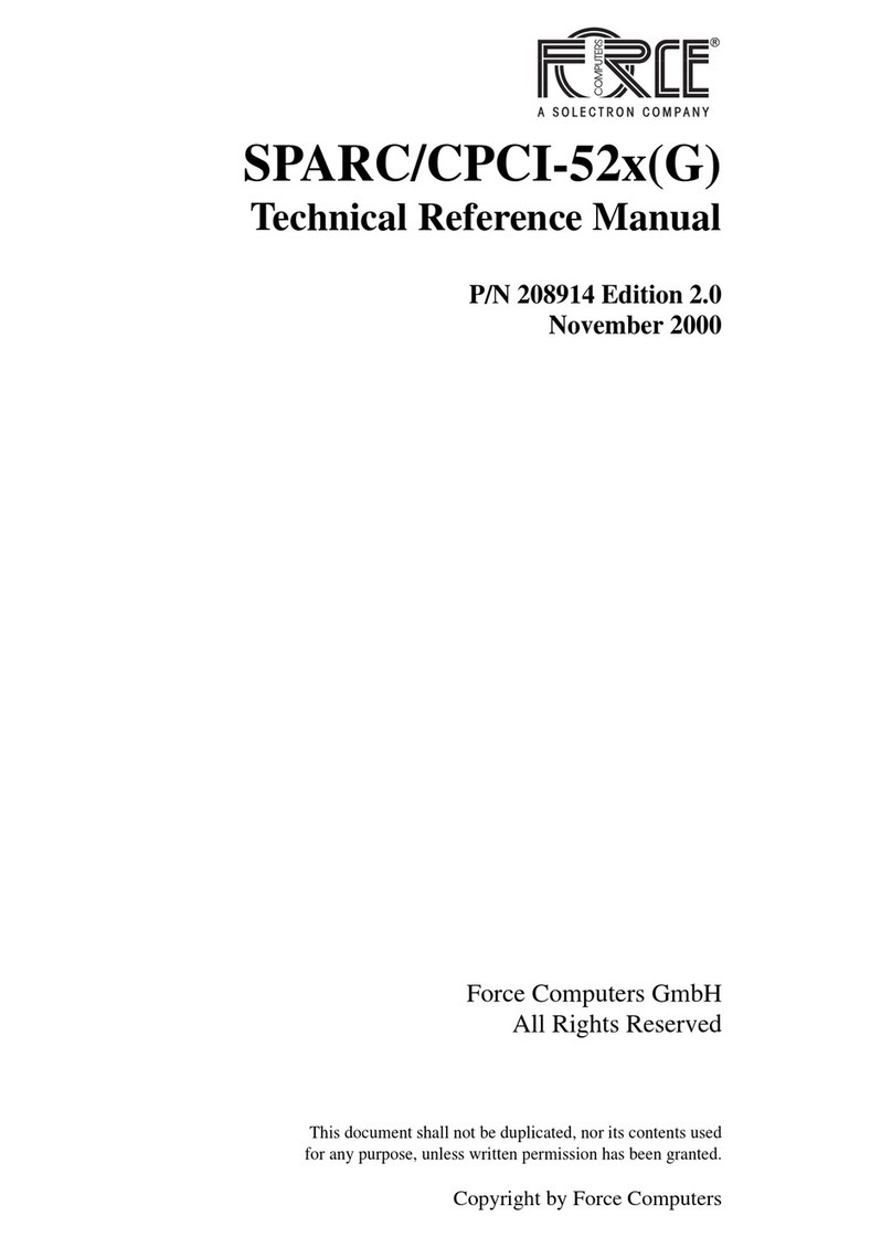 Force SPARC/CPCI-520G Technical reference manual Force SPARC/CPCI-520G Technical reference manual