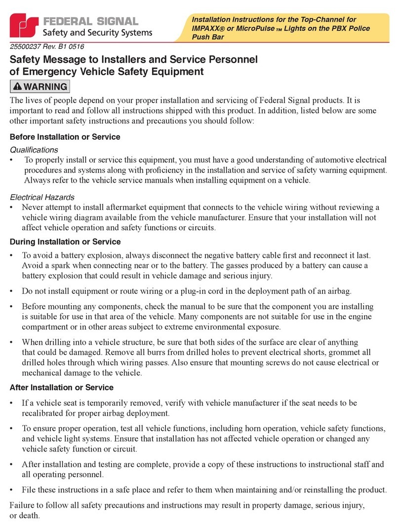 Federal Signal Corporation IMPAXX installation instructions
