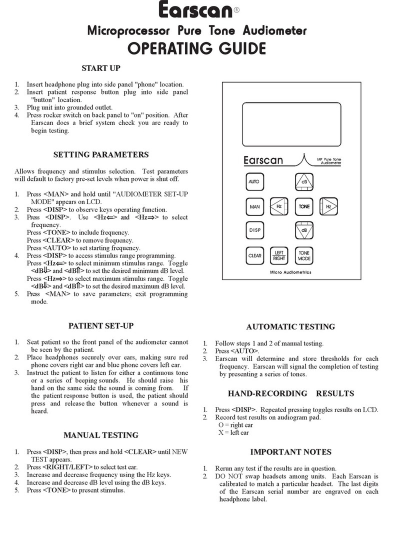 Micro Audiometrics Earscan User manual