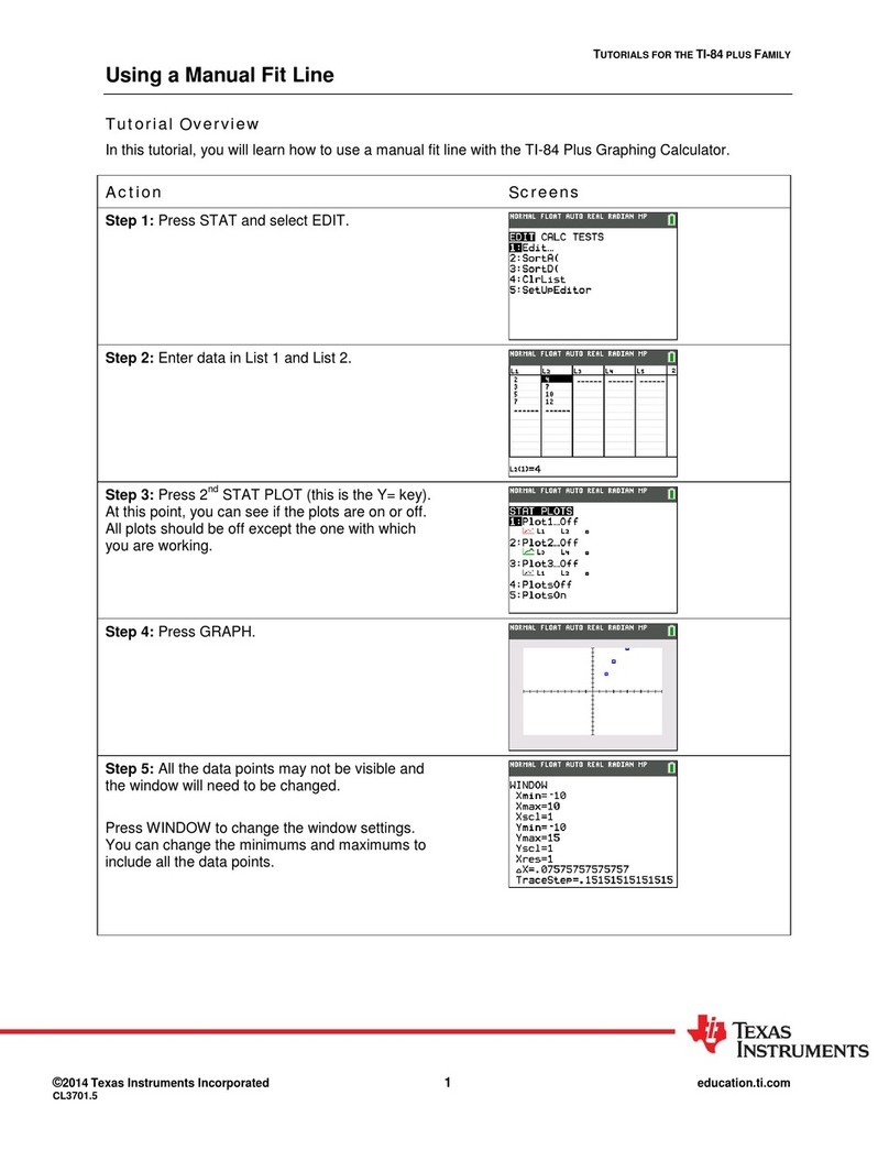 Texas Instruments TI-84 PLUS series Operation instructions Texas Instruments TI-84 PLUS series Operation instructions