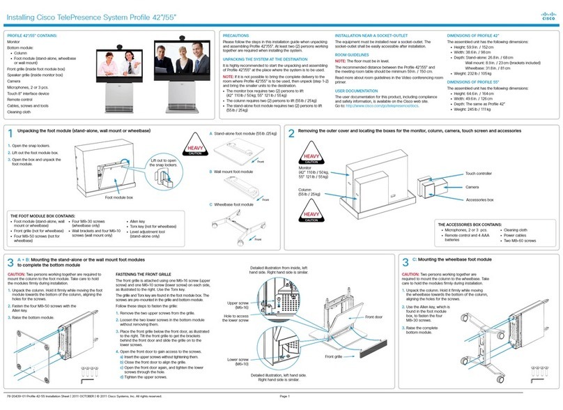 Cisco TelePresence Profile 55 User manual Cisco TelePresence Profile 55 User manual