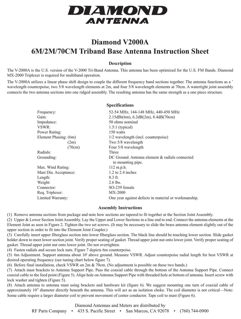 Diamond V2000A instruction sheet