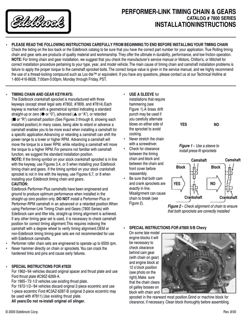 Edelbrock 7800 Series Installation instructions manual