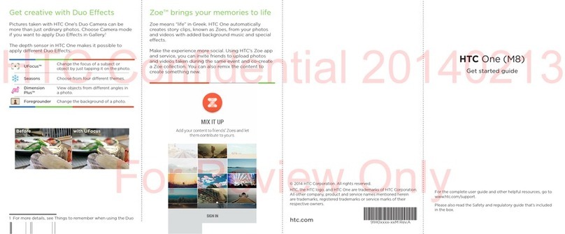 HTC HTC One Specification sheet