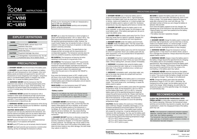 Icom Ic-V88 User manual