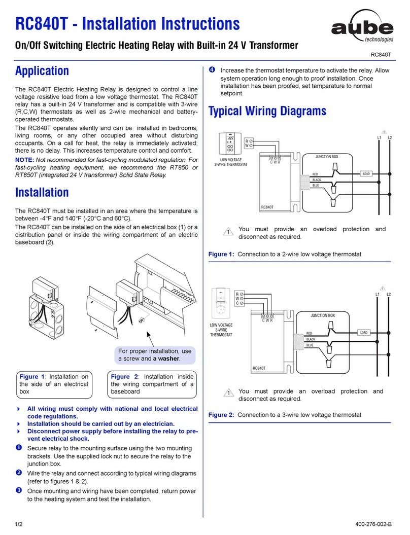 Aube Technologies RC840T Installation instructions manual