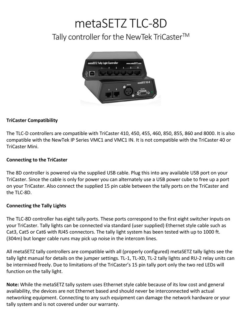 Tally metaSETZ TLC-8D manual