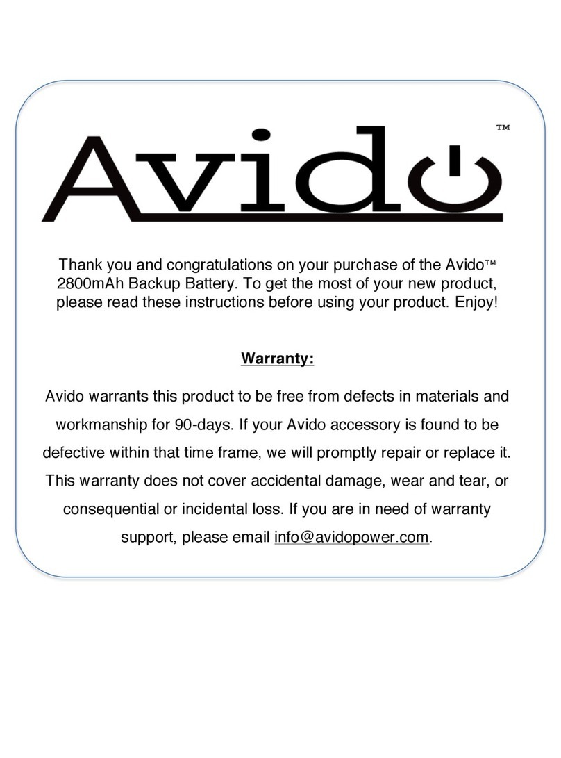 Avido 2800mAh Backup Battery manual