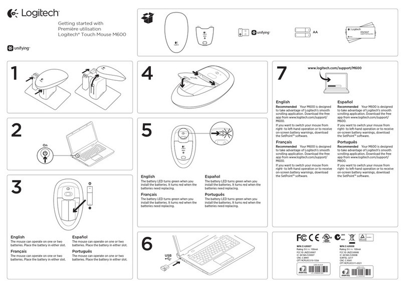 Logitech M600 User manual