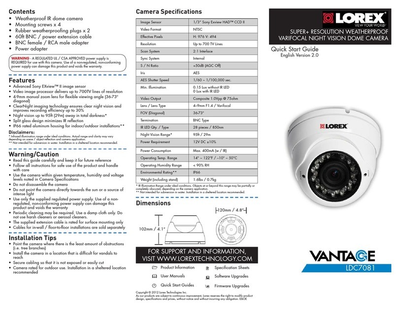 Lorex VANTAGE LDC7081 User manual Lorex VANTAGE LDC7081 User manual