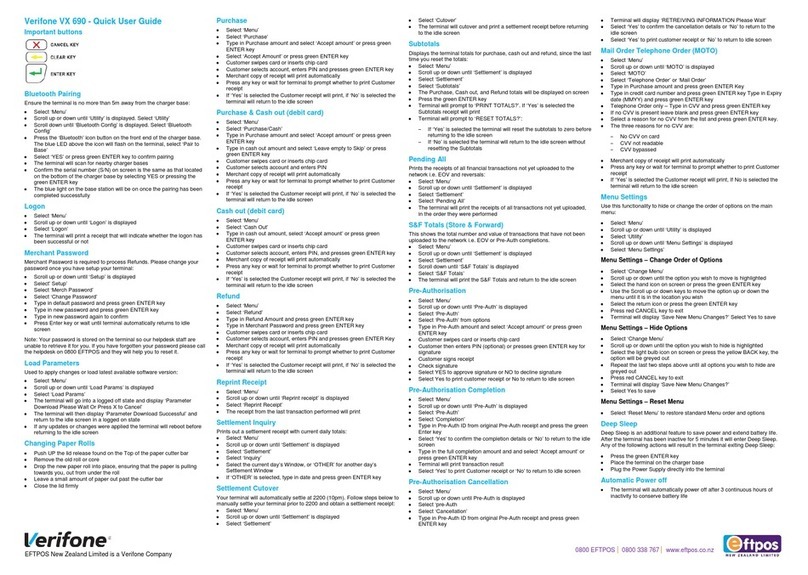 VeriFone VX 690 Quick user guide