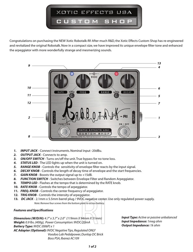 XOTIC EFFECTS RoboTalk-RI manual