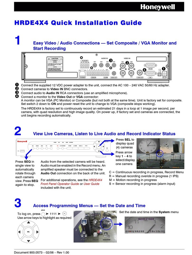 Honeywell HRDE4X4 User manual