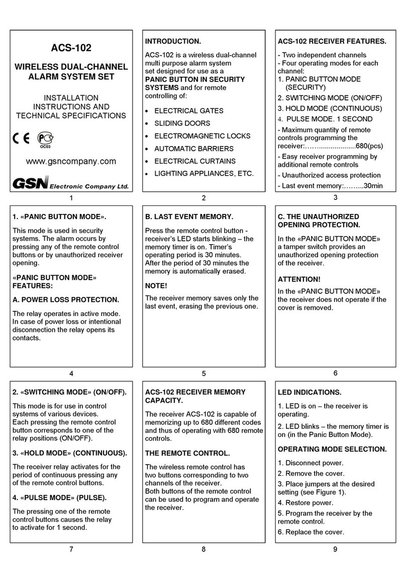 GSN ACS-102 installation instructions