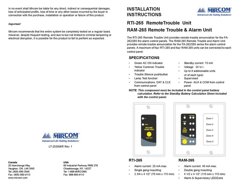 Mircom RTI-265 installation instructions