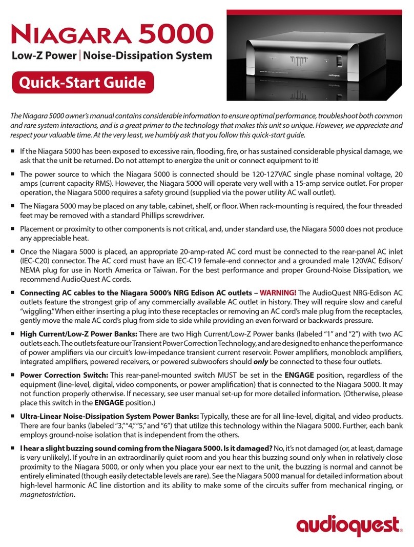 AudioQuest Niagara 5000 User manual
