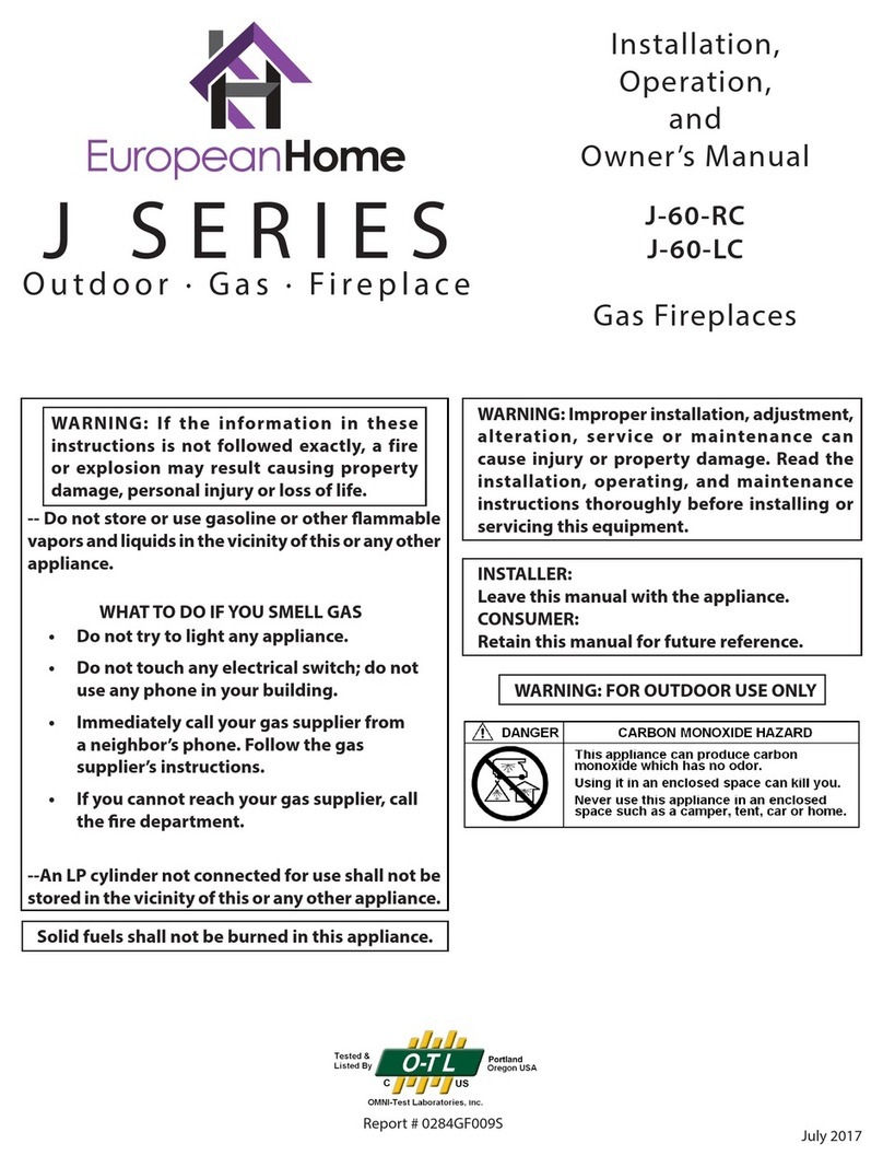 European Home J-60-RC Installation, operation and owner's manual