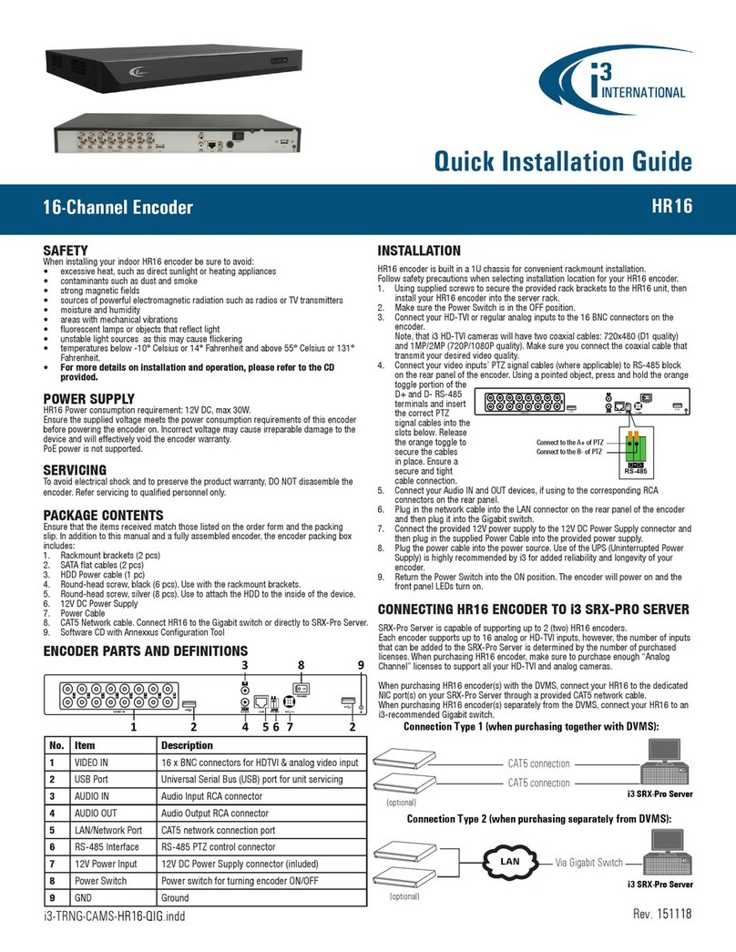 i3 International HR16 User manual