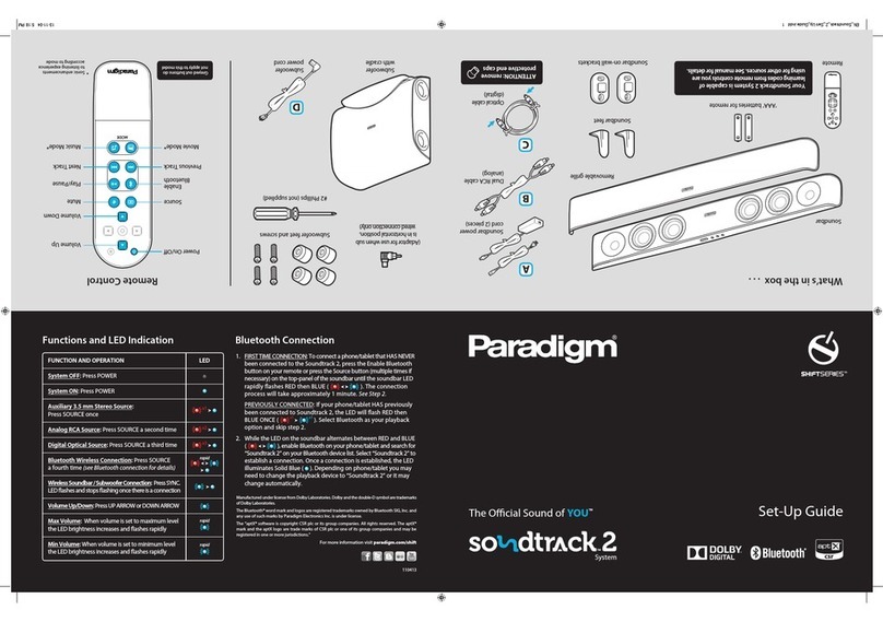 Paradigm SOUNDTRACK 2 SYSTEM User manual