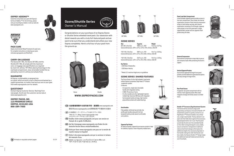 Osprey Ozone 28/80L User manual
