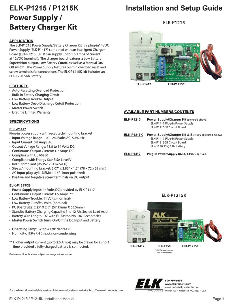 Elk Products ELK-P1417 Installation and setup guide