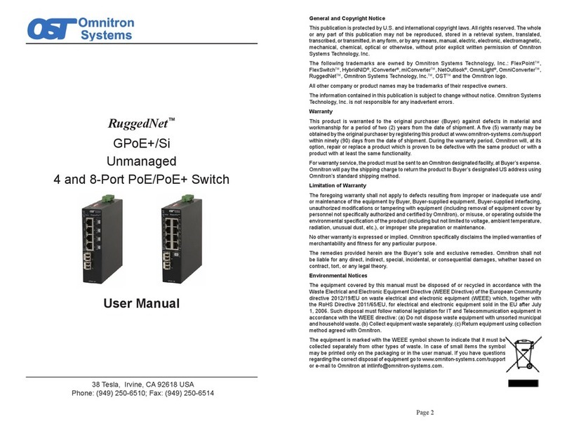 Omnitron Systems Technology RuggedNet GPoE+/Si User manual Omnitron Systems Technology RuggedNet GPoE+/Si User manual