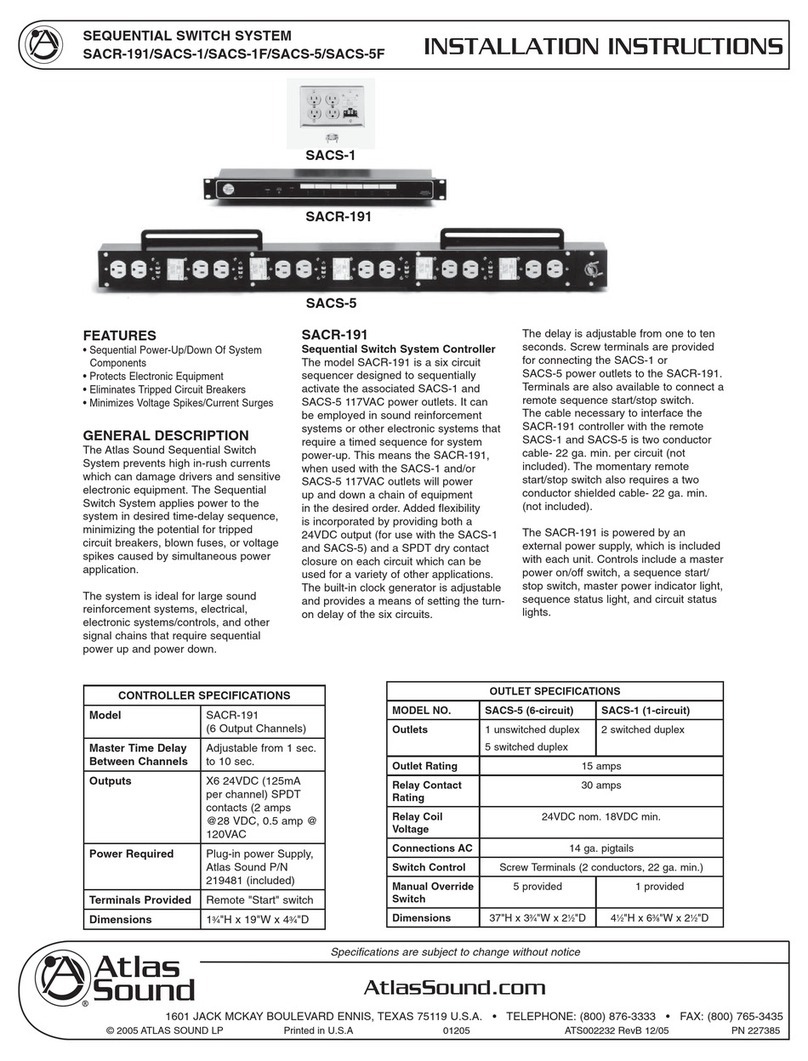 Atlas SACR-191 Installation instructions manual Atlas SACR-191 Installation instructions manual