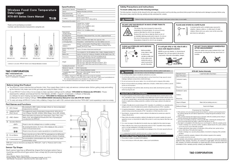 T&D RTR-601-130 user manual T&D RTR-601-130 user manual