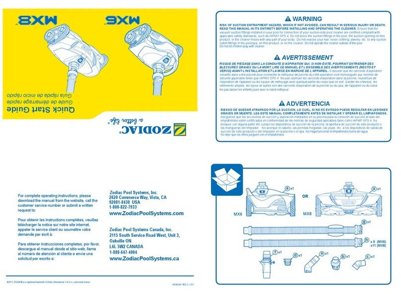 Zodiac MX6 Elite quick start guide