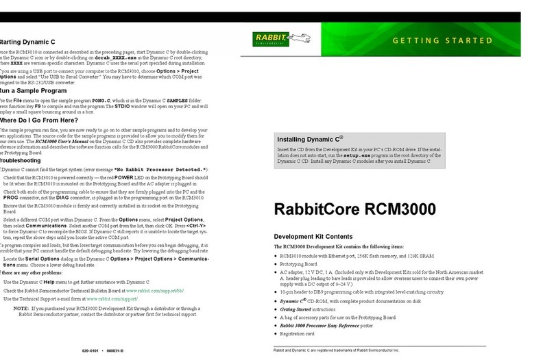 Rabbit RabbitCore RCM3000 Getting started