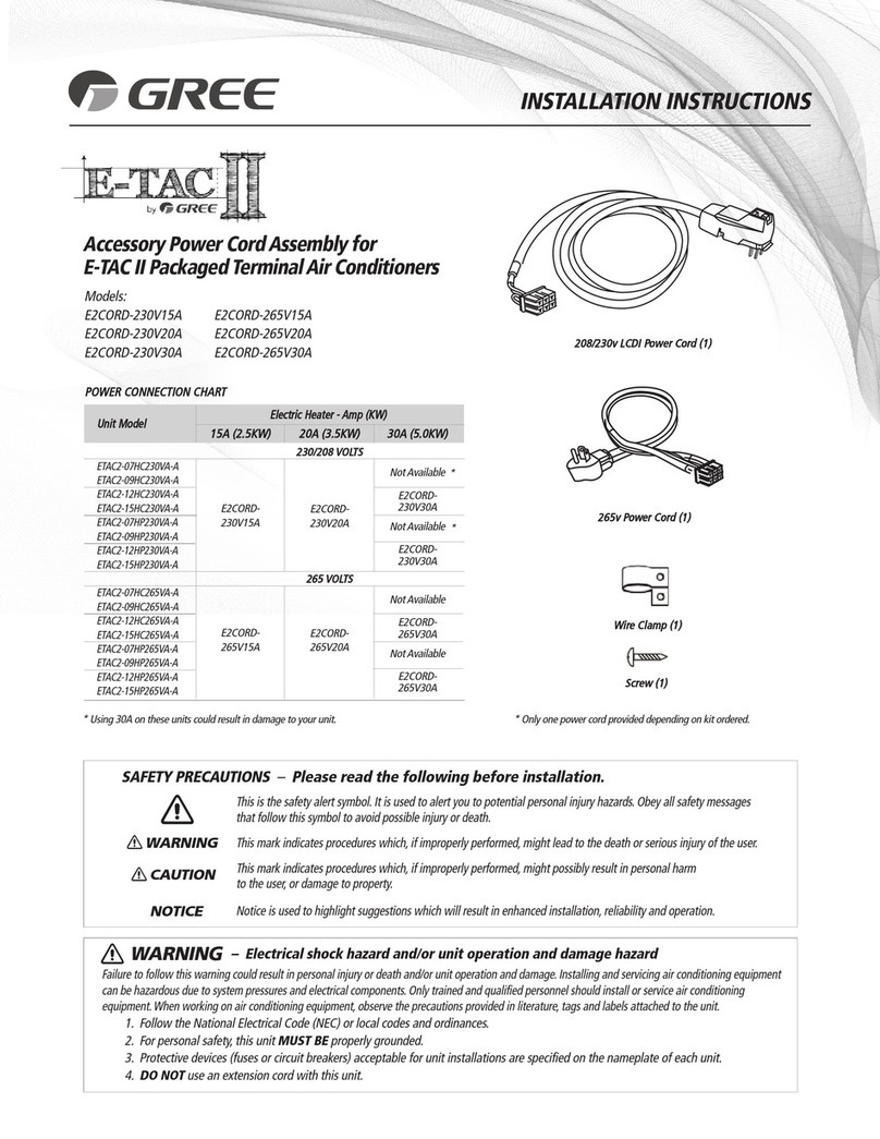Gree E2CORD-230V30A installation instructions
