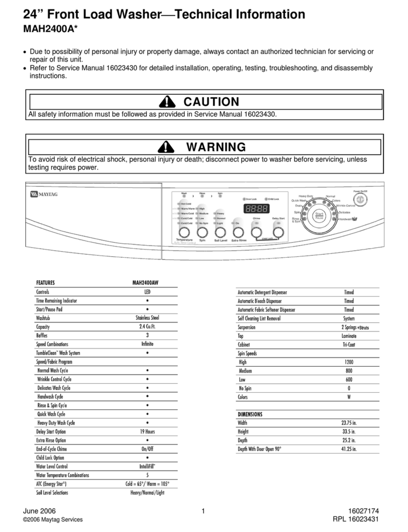 Maytag MAH2400AW technical information